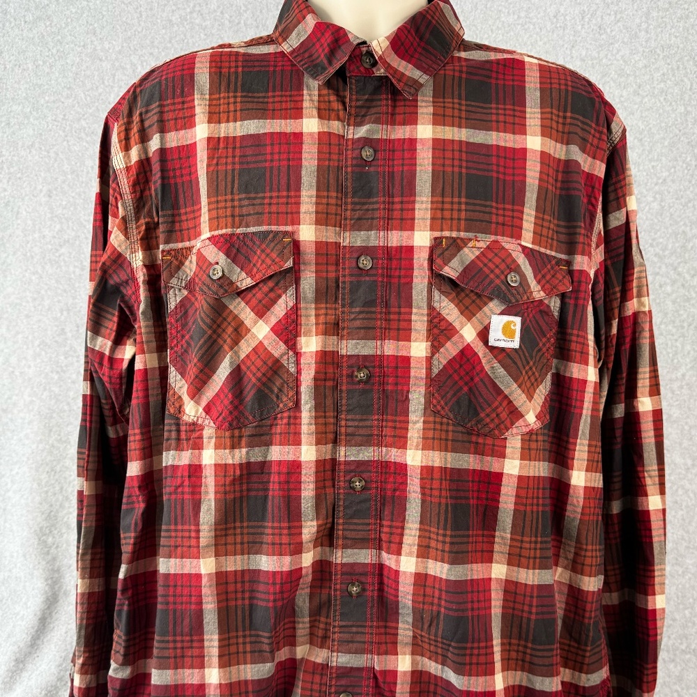 Carhartt Men's Long Sleeve Button Up Shirt Size XL Relaxed Fit